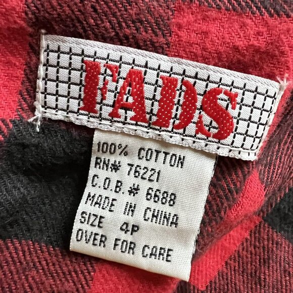 Red Black Buffalo Plaid Sleeveless Midi Dress FADS Cotton 4P Jumper Sundress - Picture 4 of 14